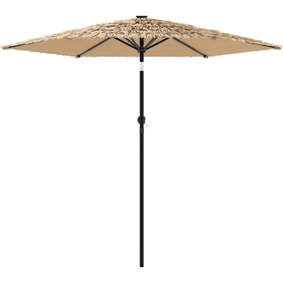 MAISON EXCLUSIVE - Parasol de jardin avec led et mât en acier marron 223x223x213cm