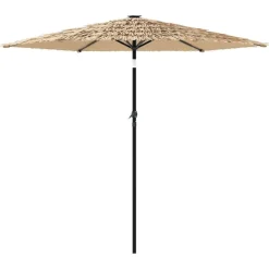 MAISON EXCLUSIVE - Parasol de jardin avec led et mât en acier marron 223x223x213cm
