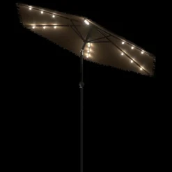 MAISON EXCLUSIVE - Parasol de jardin avec led et mât en acier marron 223x223x213cm