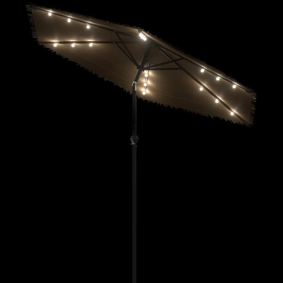 MAISON EXCLUSIVE - Parasol de jardin avec led et mât en acier marron 223x223x213cm