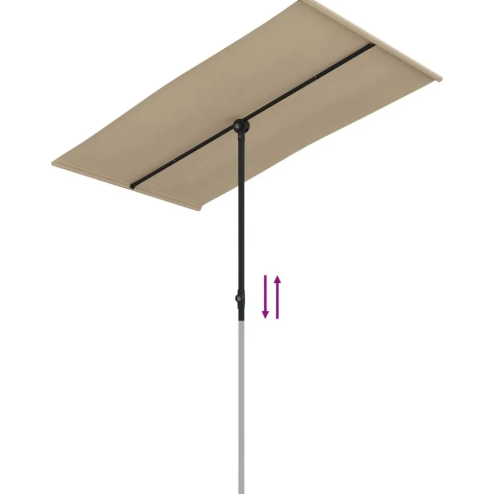 MAISON EXCLUSIVE - Parasol de jardin avec mât en aluminium 180x110 cm taupe