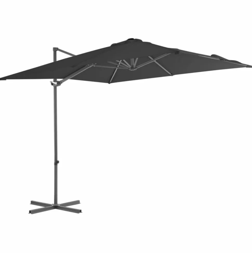 MAISON EXCLUSIVE - Parasol de jardin en porte-à-faux avec mât en acier anthracite