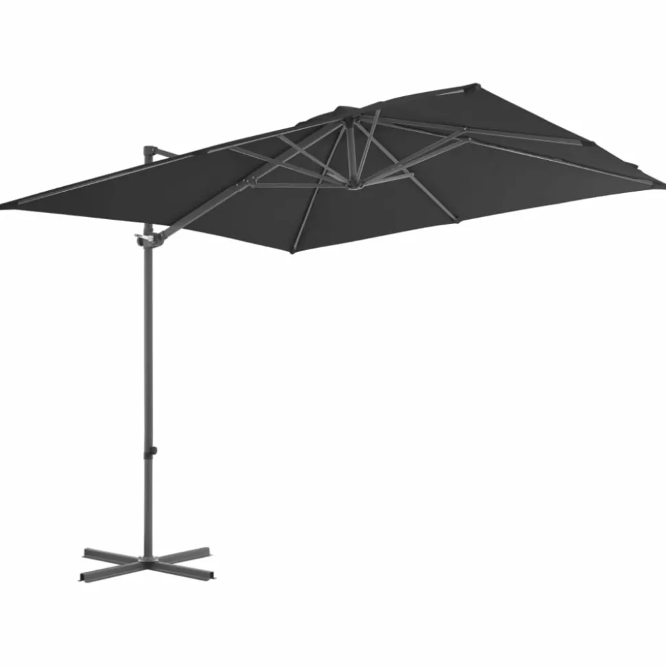 MAISON EXCLUSIVE - Parasol de jardin en porte-à-faux avec mât en acier anthracite