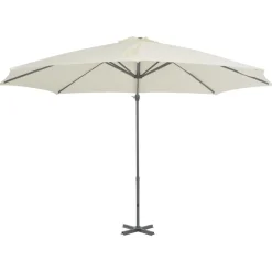 MAISON EXCLUSIVE - Parasol de jardin en porte-à-faux et poteau en aluminium sable