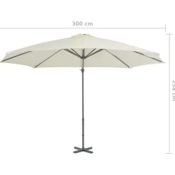 MAISON EXCLUSIVE - Parasol de jardin en porte-à-faux et poteau en aluminium sable