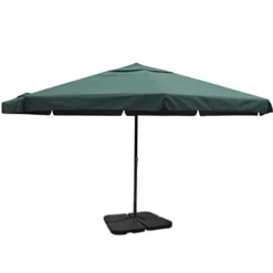 MAISON EXCLUSIVE - Parasol de jardin avec base portable aluminium vert
