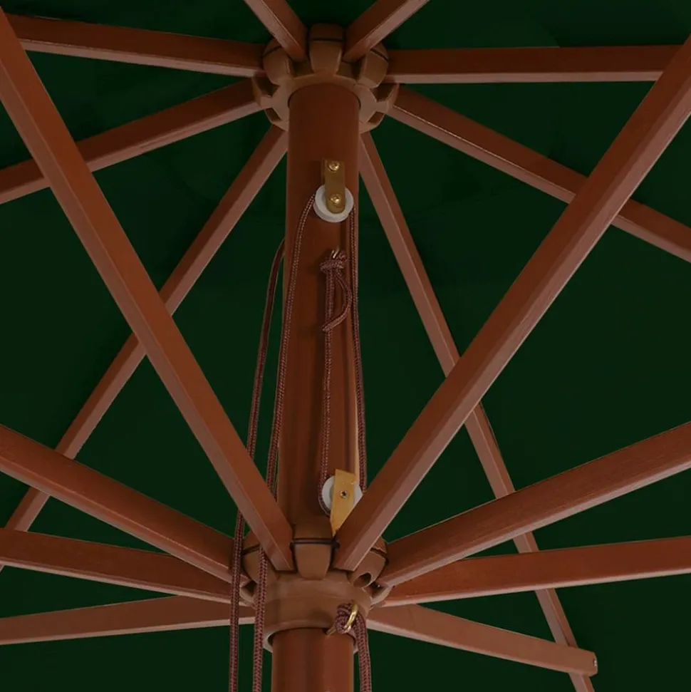 MAISON EXCLUSIVE - Parasol d'extérieur avec mât en bois 350 cm vert