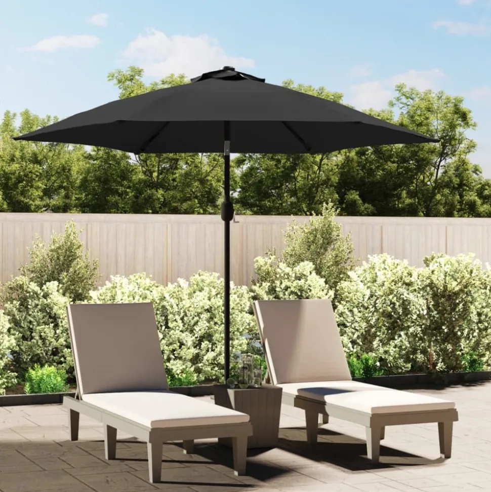 MAISON EXCLUSIVE - Parasol d'extérieur avec led et mât en acier 300 cm anthracite