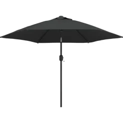 MAISON EXCLUSIVE - Parasol d'extérieur avec led et mât en acier 300 cm anthracite