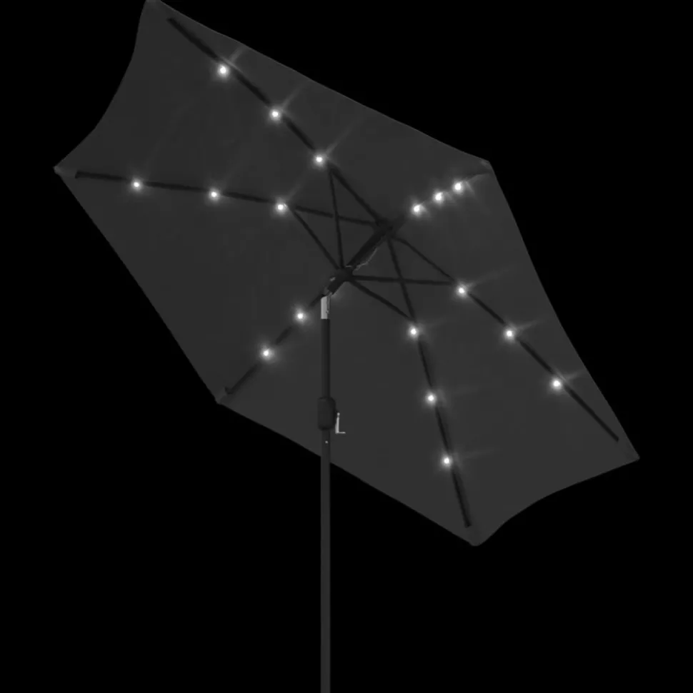 MAISON EXCLUSIVE - Parasol d'extérieur avec led et mât en acier 300 cm anthracite