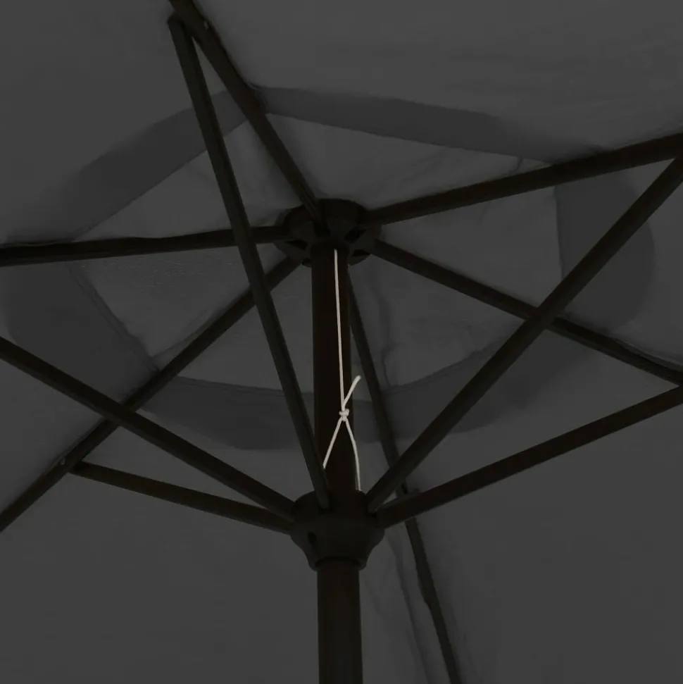 MAISON EXCLUSIVE - Parasol d'extérieur avec led et mât en acier 300 cm anthracite