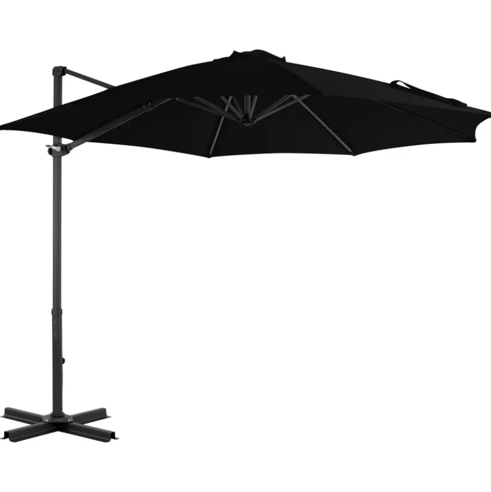 MAISON EXCLUSIVE - Parasol de jardin en porte-à-faux avec mât en aluminium noir