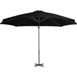 MAISON EXCLUSIVE - Parasol de jardin en porte-à-faux avec mât en aluminium noir