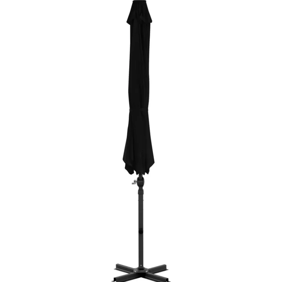 MAISON EXCLUSIVE - Parasol de jardin en porte-à-faux avec mât en aluminium noir