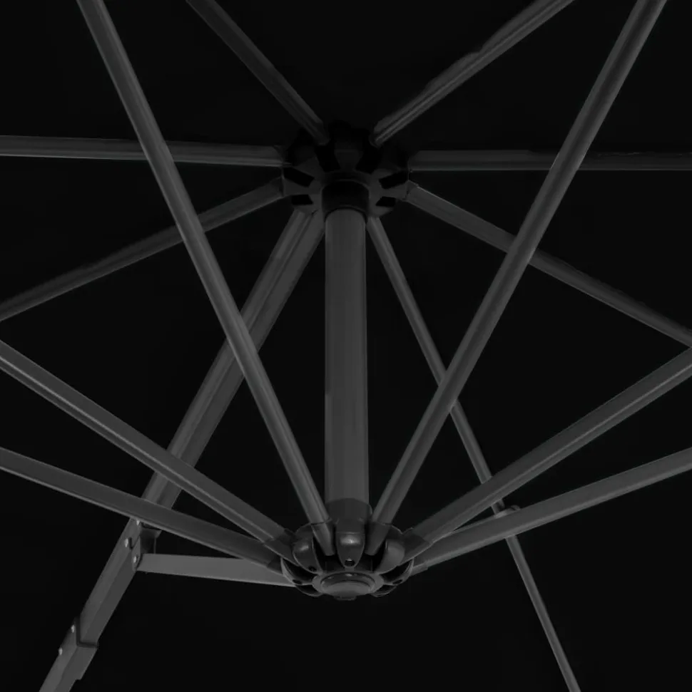 MAISON EXCLUSIVE - Parasol de jardin en porte-à-faux avec mât en aluminium noir