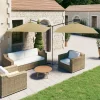 MAISON EXCLUSIVE - Parasol de jardin double avec mât en acier taupe 600x300 cm
