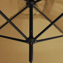 MAISON EXCLUSIVE - Parasol de jardin double avec mât en acier taupe 600x300 cm