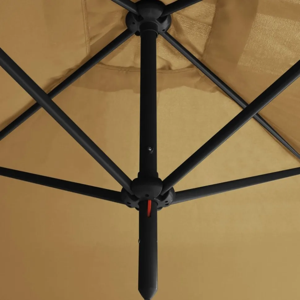 MAISON EXCLUSIVE - Parasol de jardin double avec mât en acier taupe 600x300 cm