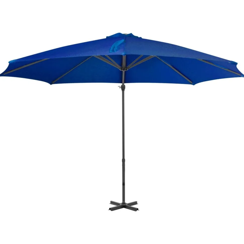 MAISON EXCLUSIVE - Parasol de jardin en porte-à-faux mât en aluminium bleu azuré