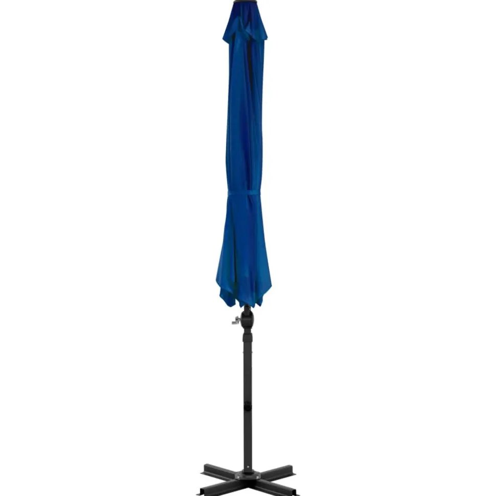 MAISON EXCLUSIVE - Parasol de jardin en porte-à-faux mât en aluminium bleu azuré