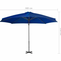 MAISON EXCLUSIVE - Parasol de jardin en porte-à-faux mât en aluminium bleu azuré