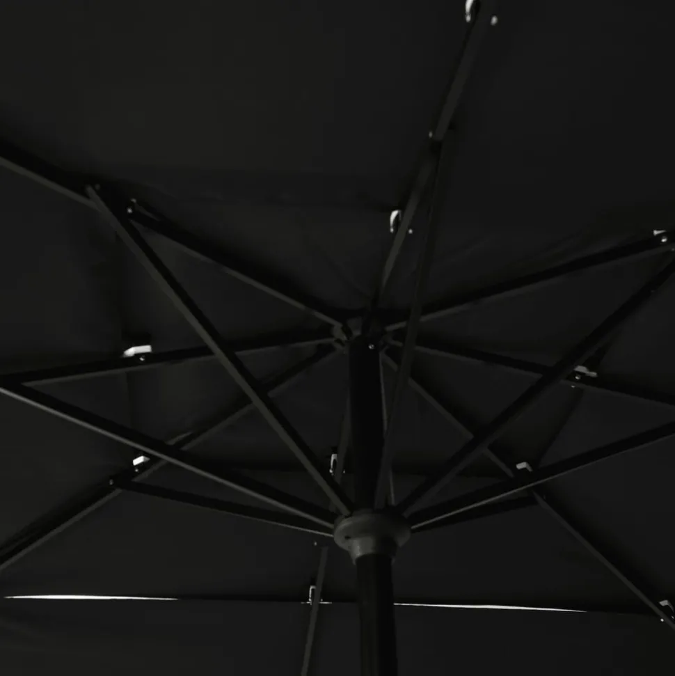 MAISON EXCLUSIVE - Parasol de jardin à 3 niveaux avec mât en aluminium noir