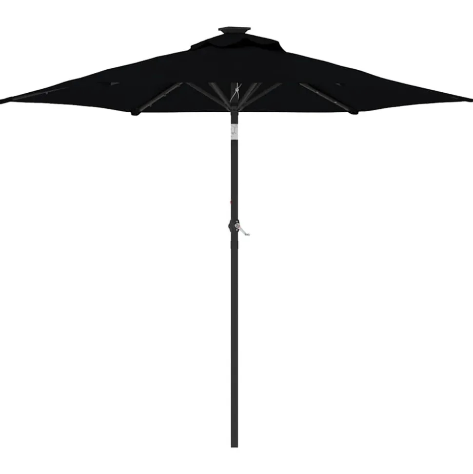 MAISON EXCLUSIVE - Parasol de jardin avec led mât en acier noir 225x225x212 cm