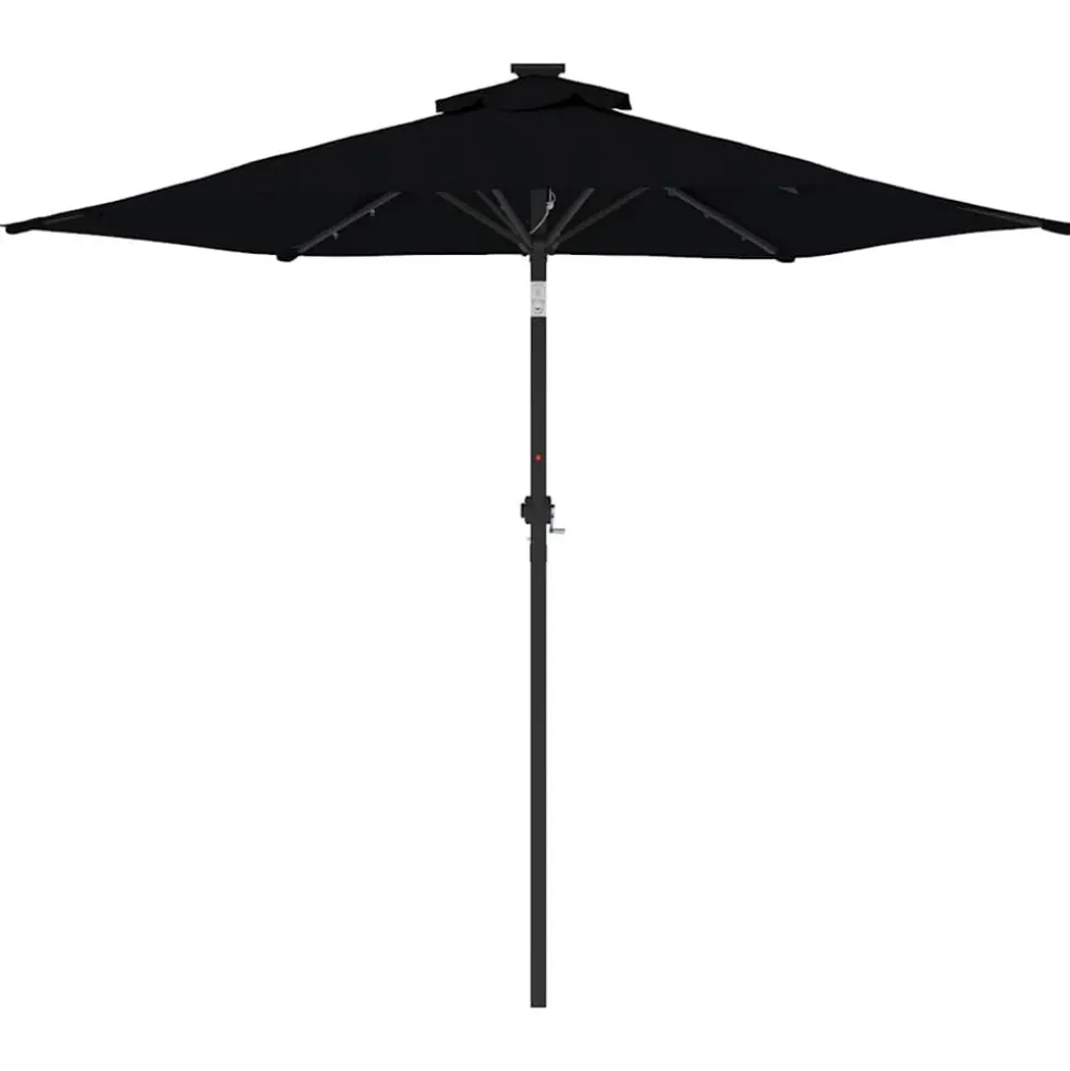 MAISON EXCLUSIVE - Parasol de jardin avec led mât en acier noir 225x225x212 cm
