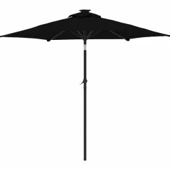 MAISON EXCLUSIVE - Parasol de jardin avec led mât en acier noir 225x225x212 cm