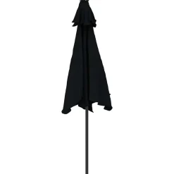 MAISON EXCLUSIVE - Parasol de jardin avec led mât en acier noir 225x225x212 cm