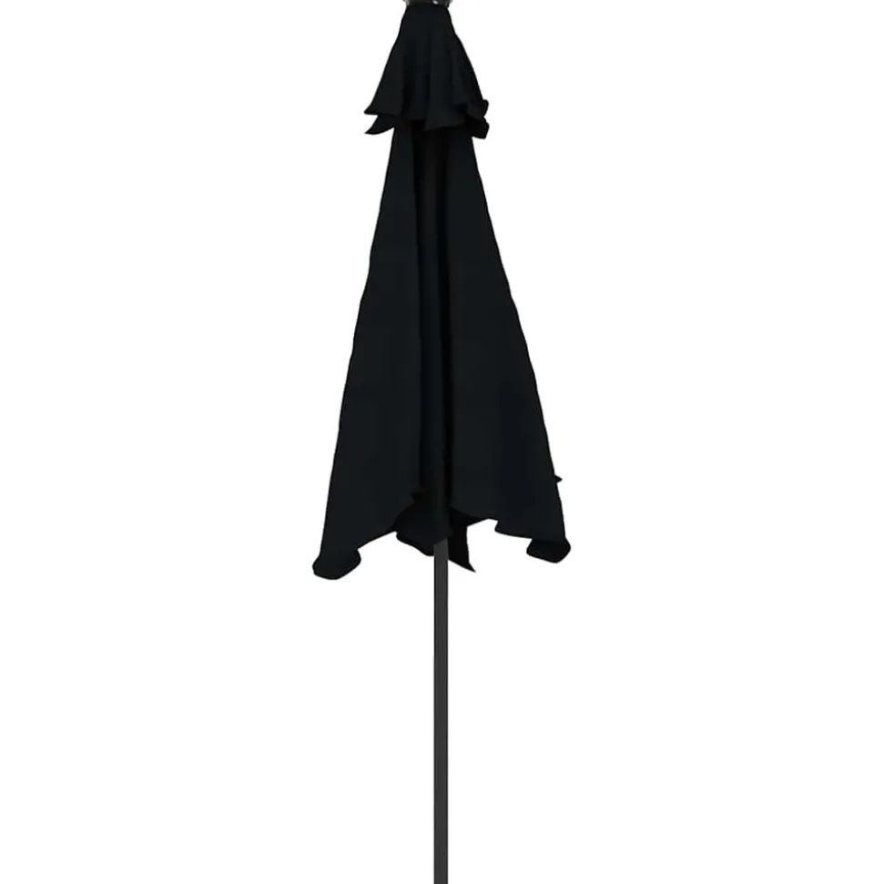 MAISON EXCLUSIVE - Parasol de jardin avec led mât en acier noir 225x225x212 cm