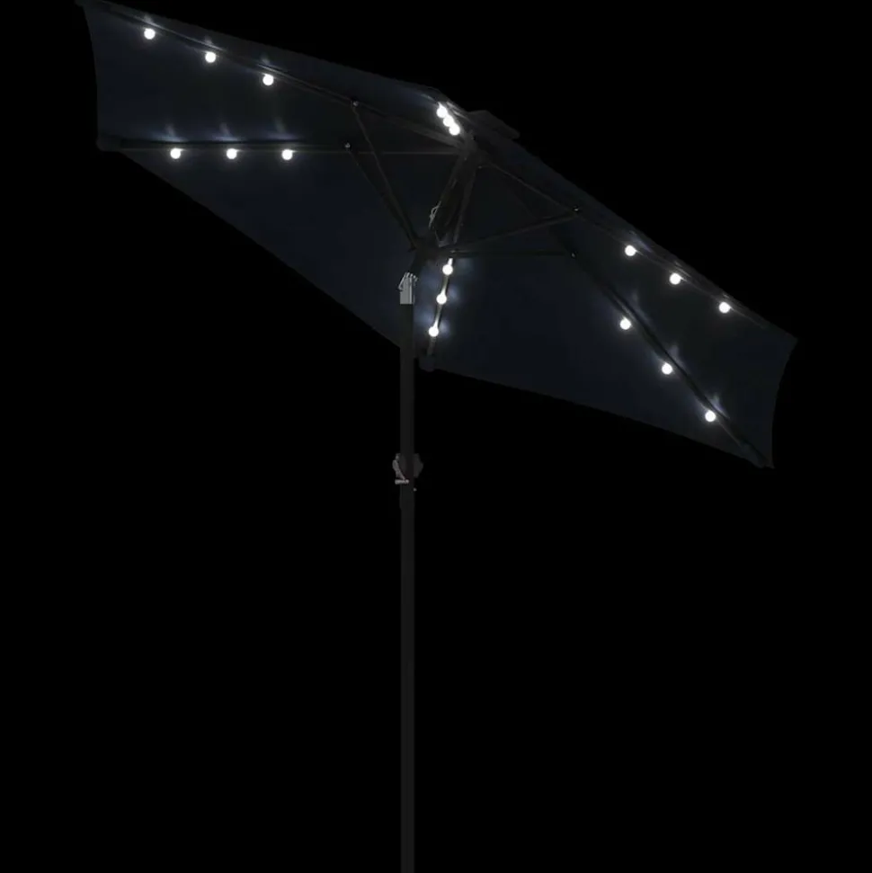 MAISON EXCLUSIVE - Parasol de jardin avec led mât en acier noir 225x225x212 cm