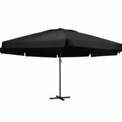 MAISON EXCLUSIVE - Parasol de jardin avec mât en aluminium 500 cm noir