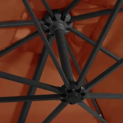 MAISON EXCLUSIVE - Parasol de jardin en porte-à-faux avec lumières led terre cuite