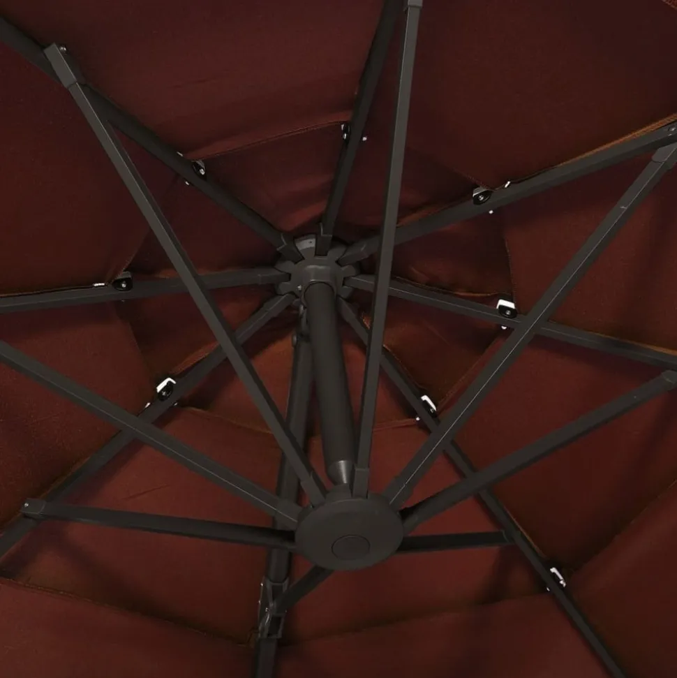 MAISON EXCLUSIVE - Parasol de jardin à 4 niveaux avec mât en aluminium terre cuite