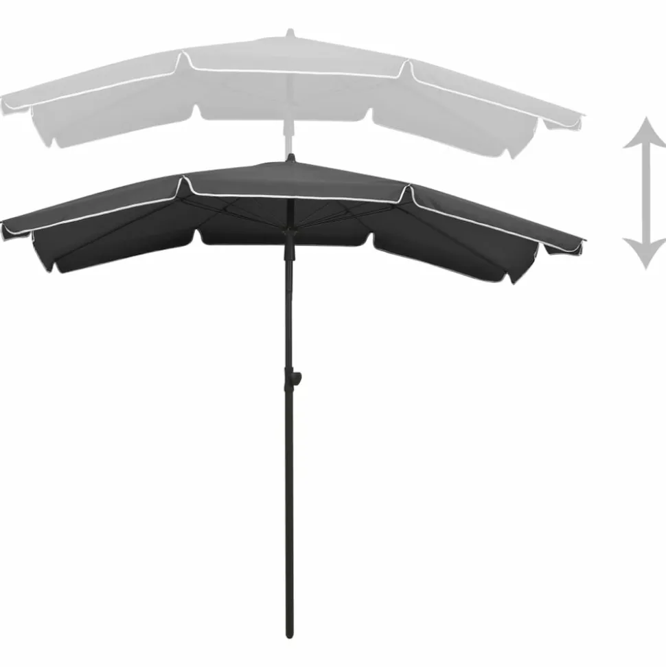 MAISON EXCLUSIVE - Parasol de jardin avec mât 200x130 cm anthracite