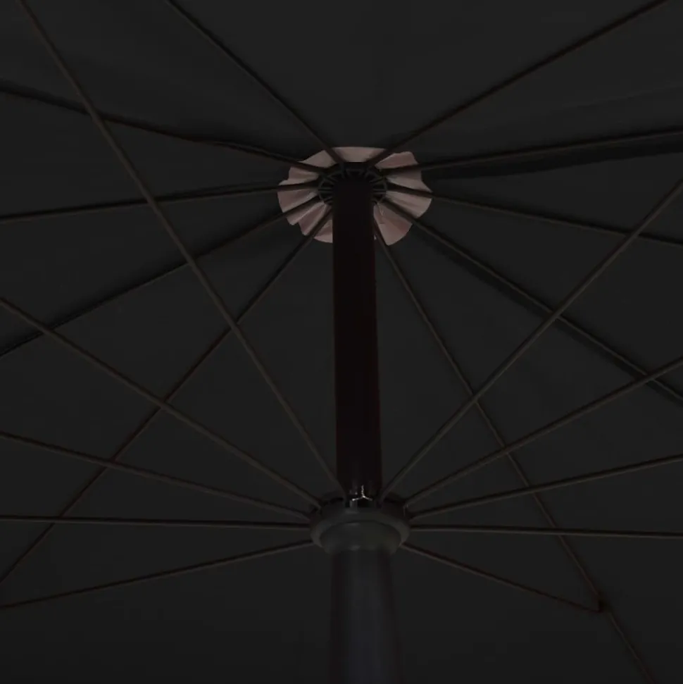 MAISON EXCLUSIVE - Parasol de jardin avec mât 200x130 cm noir
