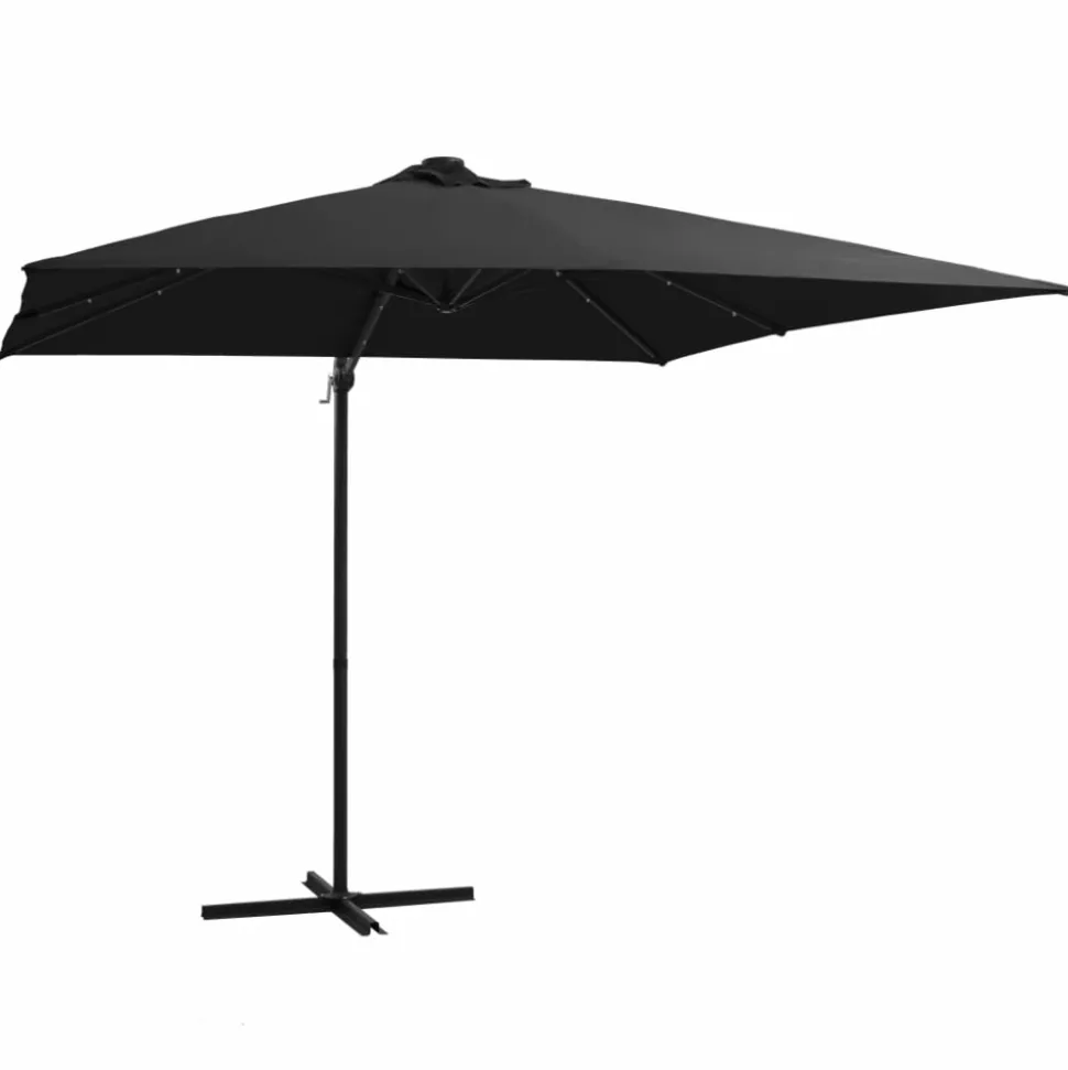 MAISON EXCLUSIVE - Parasol de jardin en porte-à-faux lumières led et mât en acier