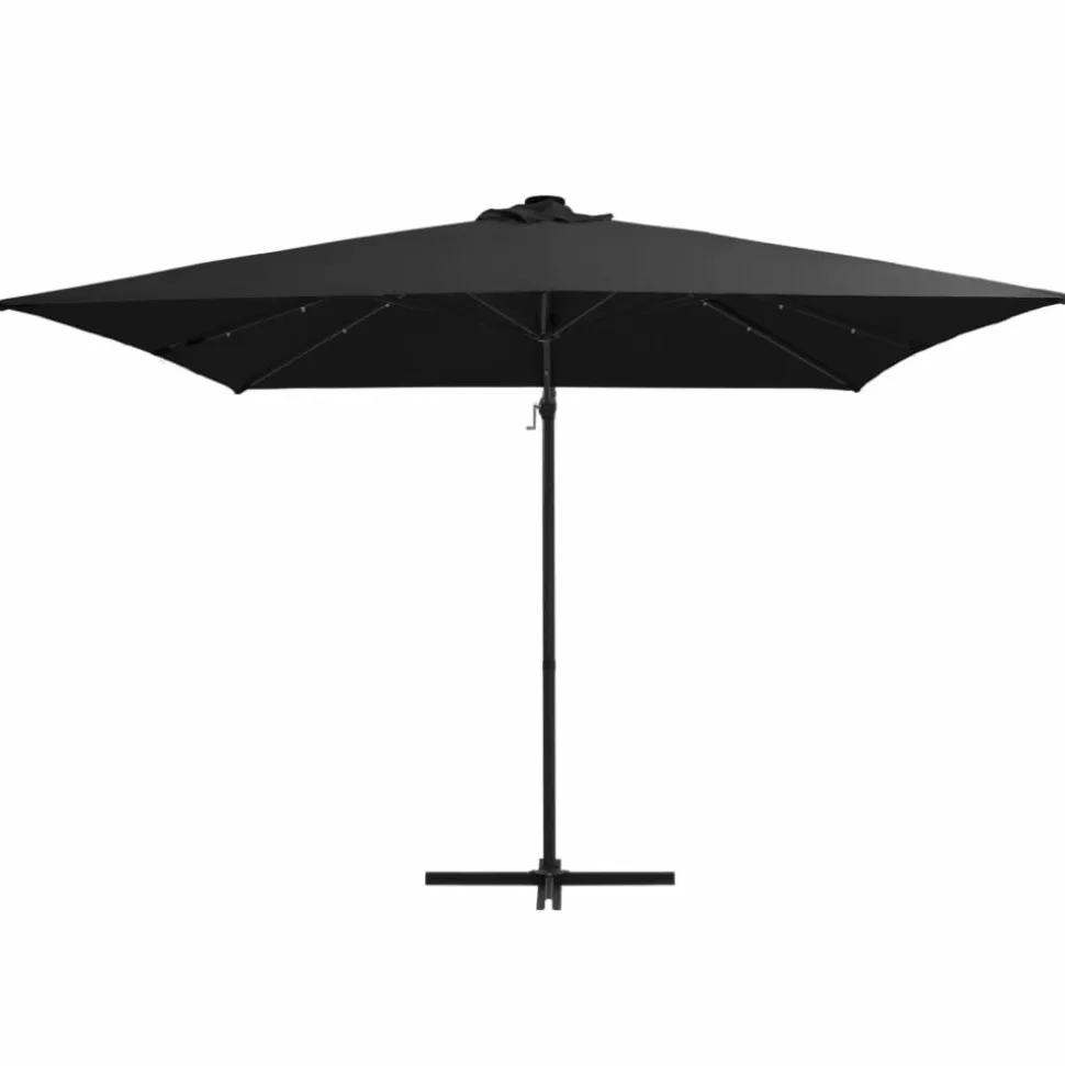 MAISON EXCLUSIVE - Parasol de jardin en porte-à-faux lumières led et mât en acier