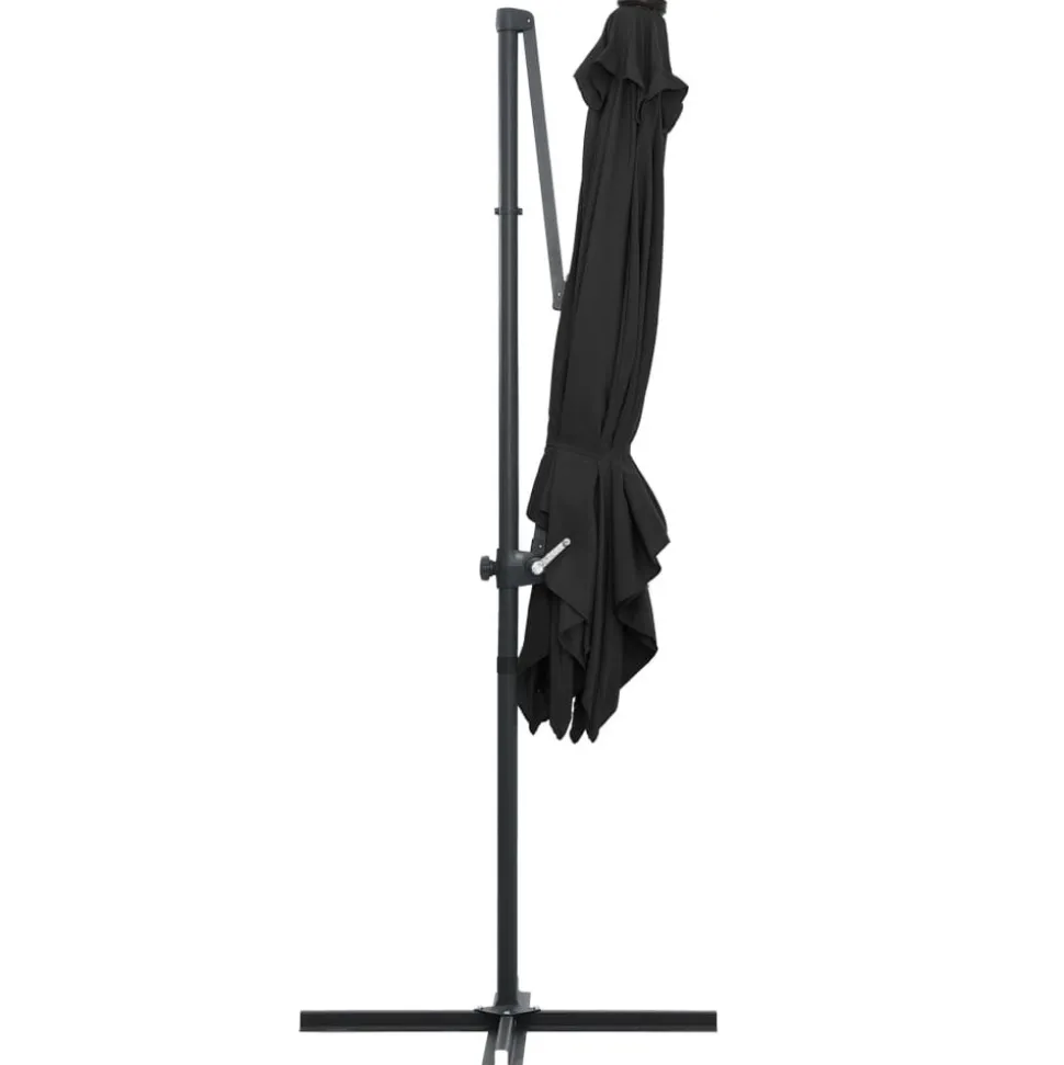 MAISON EXCLUSIVE - Parasol de jardin en porte-à-faux lumières led et mât en acier