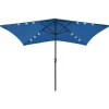 MAISON EXCLUSIVE - Parasol de jardin avec led et mât en acier bleu azuré 2x3 m