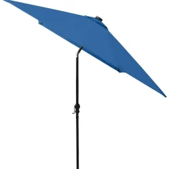 MAISON EXCLUSIVE - Parasol de jardin avec led et mât en acier bleu azuré 2x3 m