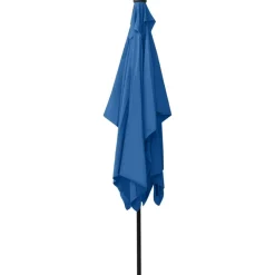 MAISON EXCLUSIVE - Parasol de jardin avec led et mât en acier bleu azuré 2x3 m