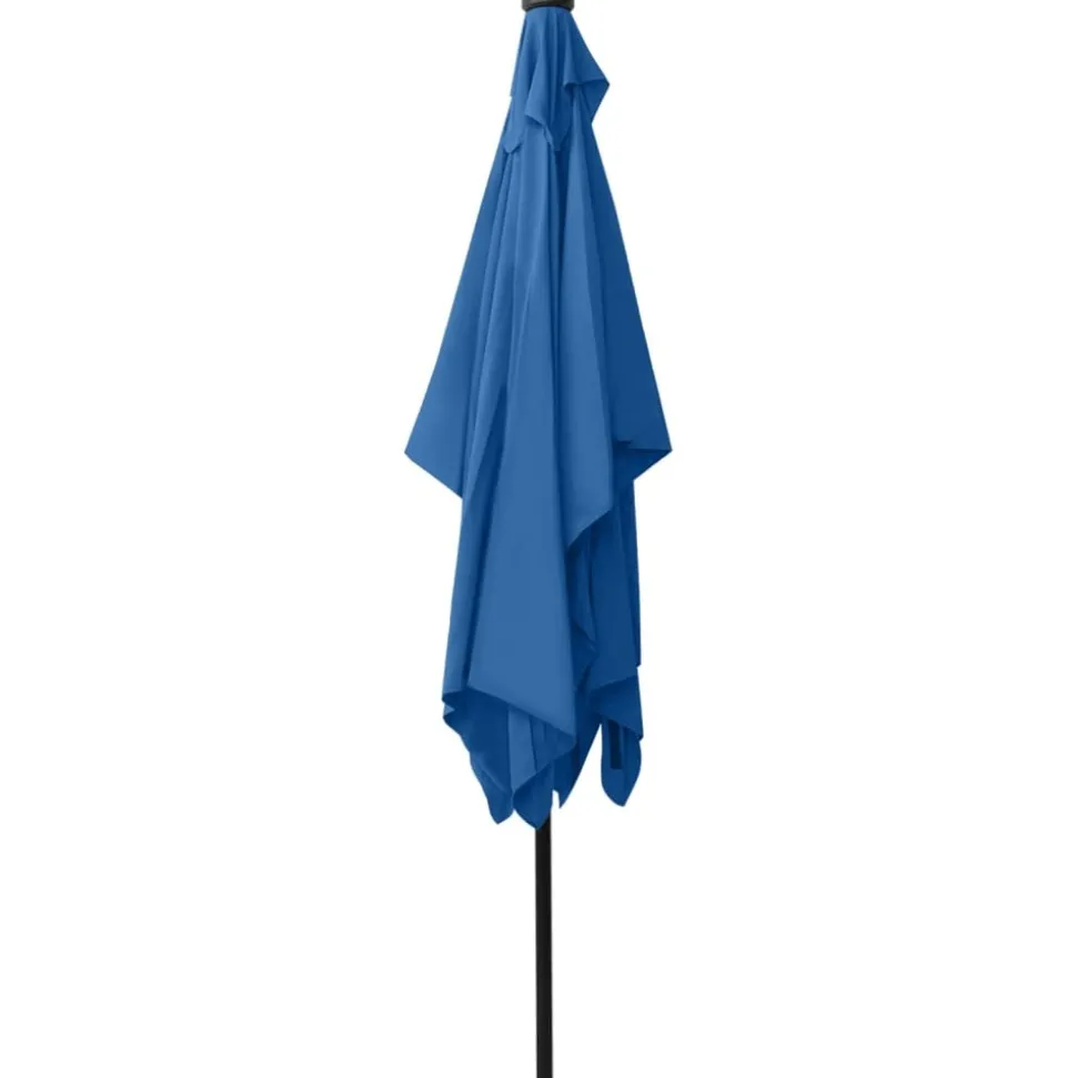 MAISON EXCLUSIVE - Parasol de jardin avec led et mât en acier bleu azuré 2x3 m