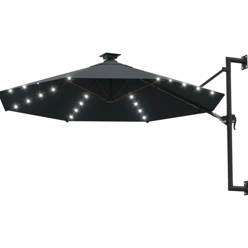 MAISON EXCLUSIVE - Parasol mural de jardin avec led 300 cm anthracite