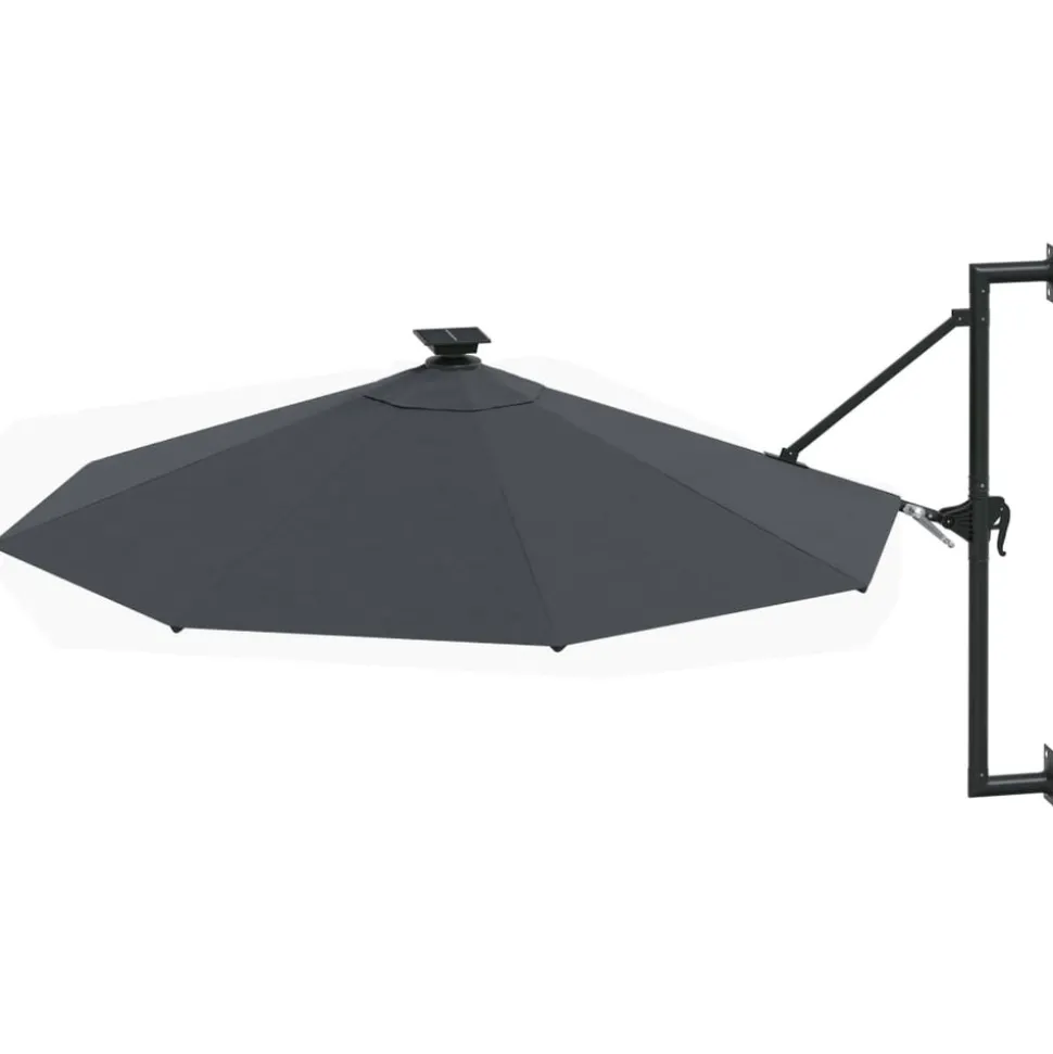 MAISON EXCLUSIVE - Parasol mural de jardin avec led 300 cm anthracite