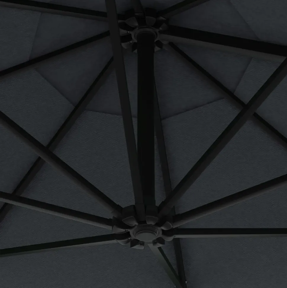 MAISON EXCLUSIVE - Parasol mural de jardin avec led 300 cm anthracite