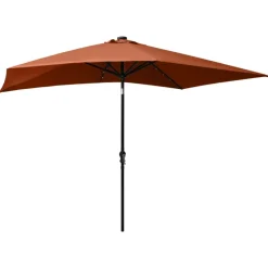 MAISON EXCLUSIVE - Parasol de jardin avec led et mât en acier terre cuite 2x3 m