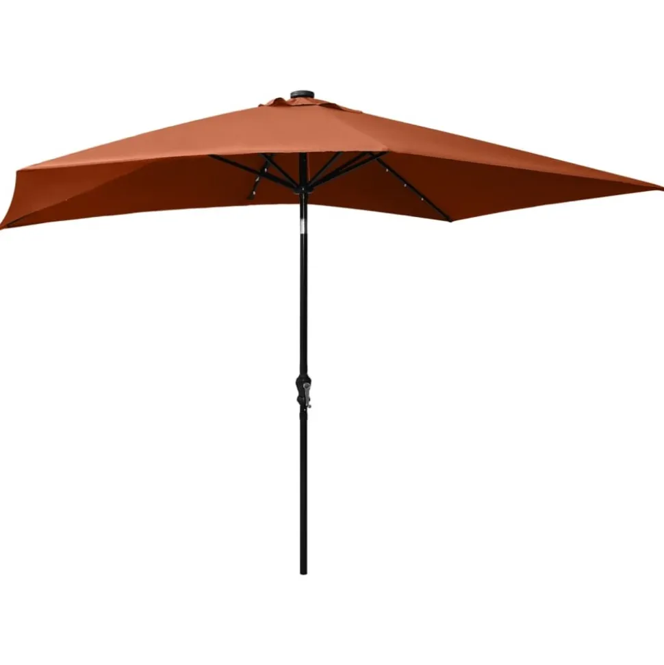 MAISON EXCLUSIVE - Parasol de jardin avec led et mât en acier terre cuite 2x3 m