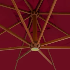 MAISON EXCLUSIVE - Parasol de jardin en porte-à-faux et mât en bois rouge bordeaux